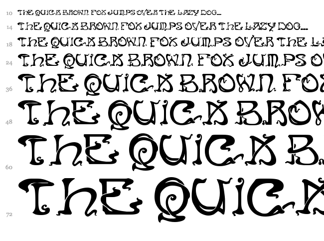 Art Nouveau Caps font waterfall
